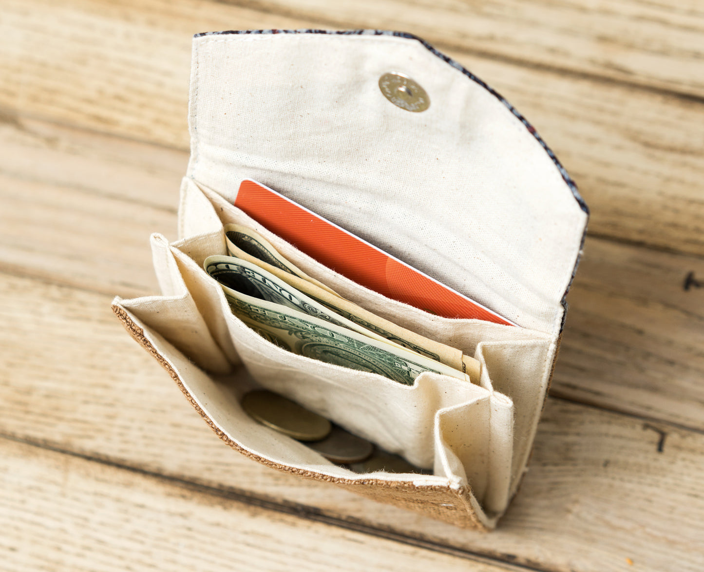 Brown Dyed Fabric Purse | Hemp Purse