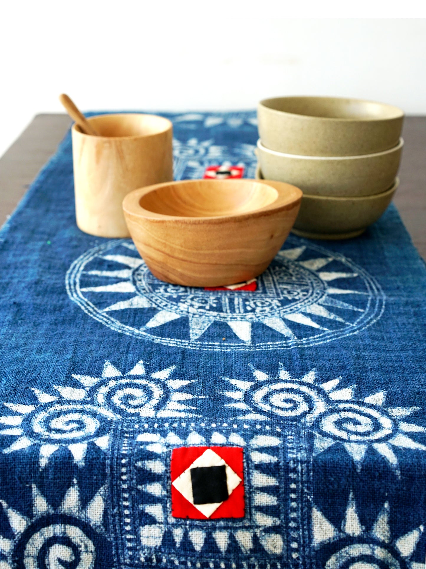 Indigo Batik Table Runner | Naturally Dyed Table Linens